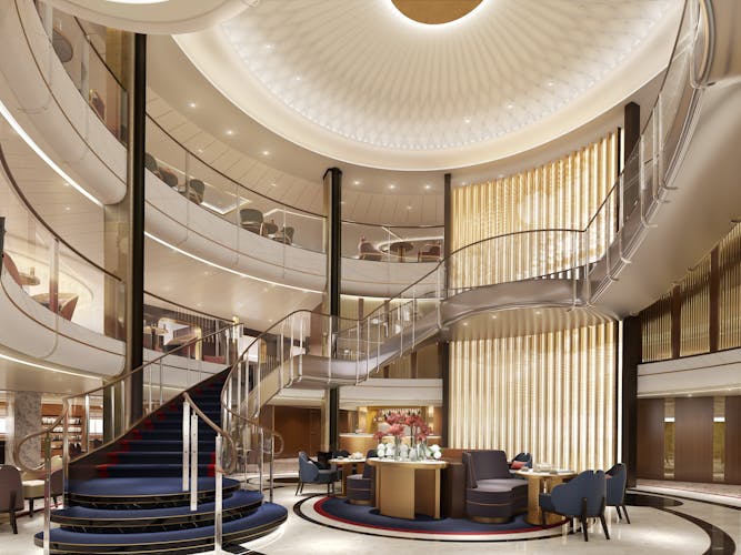 David Collins Studio reveals its first interior designs for Cunard's new Queen Anne liner