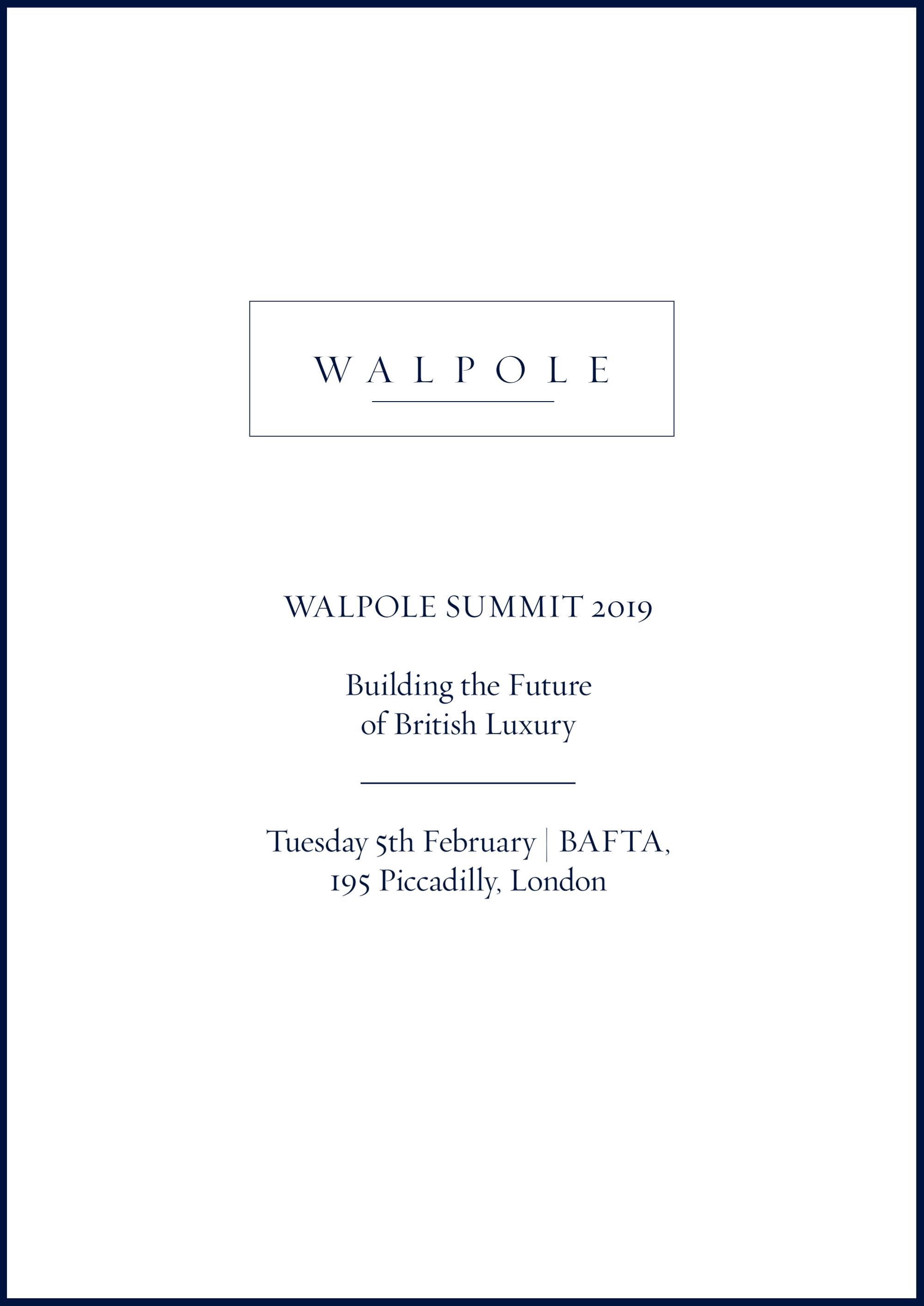 Walpole Summit 2020  New Strategies, New Horizons 